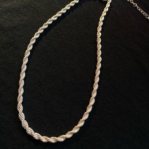 Braided sterling silver necklace